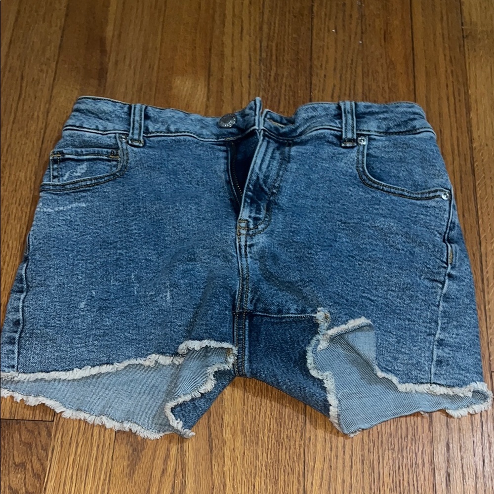 Maurices Blue Jean Shorts with Frayed Hem